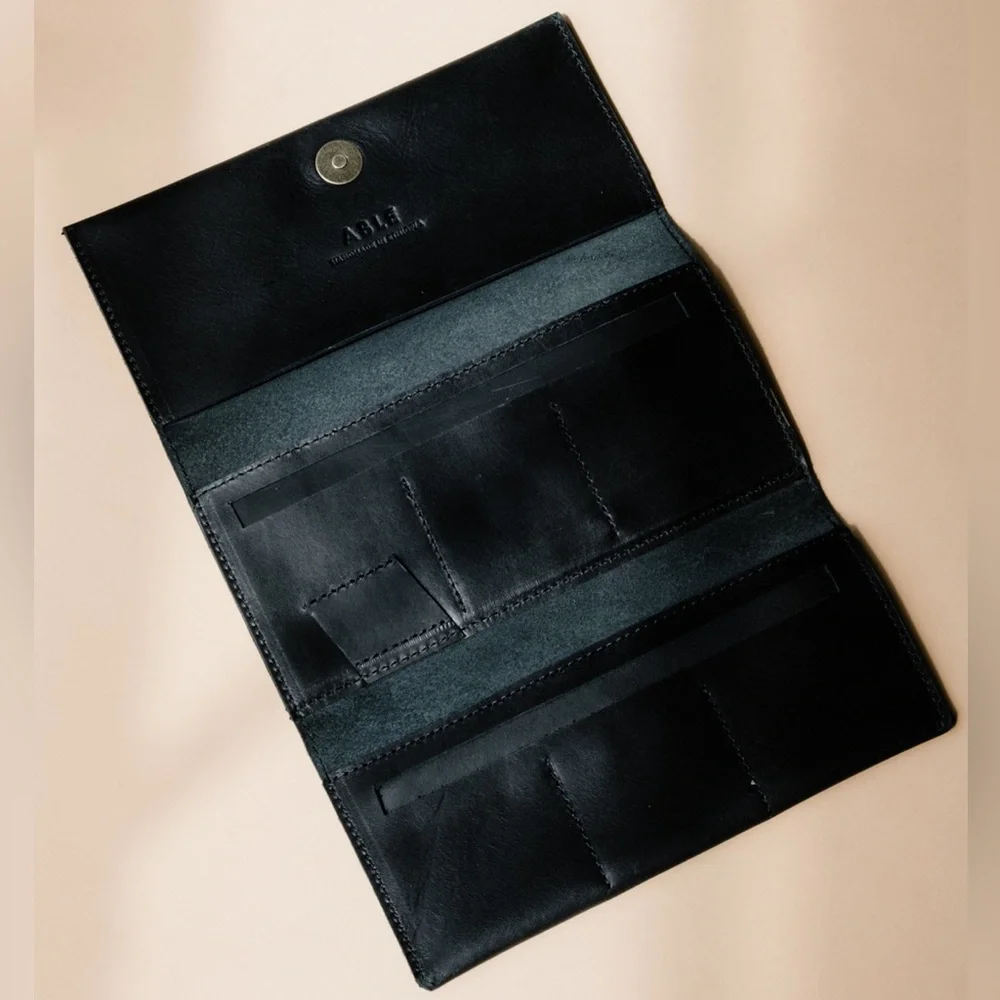 ABLE Black Leather Debre Wallet